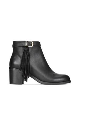Sam Edelman CIRCUS Black Fringe Ankle Boots Booties size 8 Tassel Western Trendy